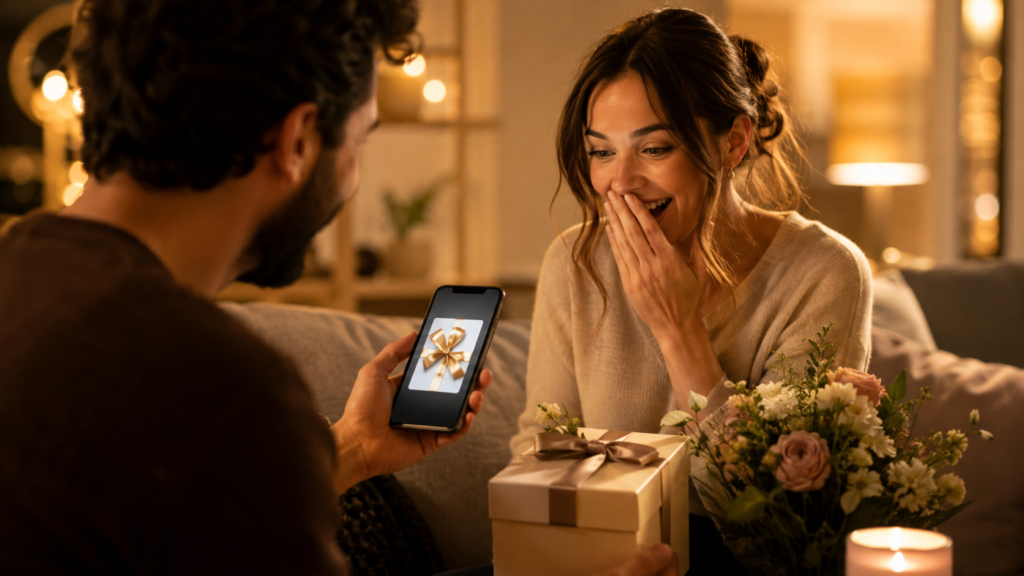 Persönliche Geschenk-App wird liebevoll überreicht